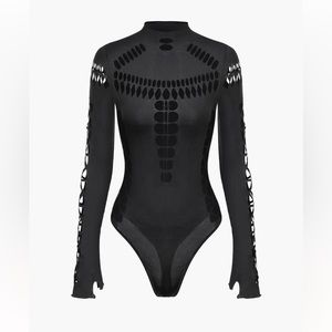 Micas Mock Neck Cut Out Bodysuit Brand New w/ Tags Size S